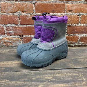 Sporto Girls Purple Snowflake Winter Snow Duck Boots Leather Suede Youth XL 6/7